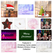 Christmas Cards Labels Stickers Window Clings