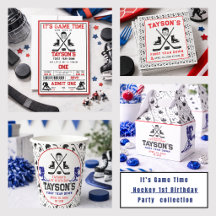  It’s Game Time Hockey 1st Birthday Party