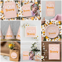 Retro Four Ever Groovy Girls 4th Birthday