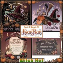 Hocus Pocus Vintage Whimsical Witch Hat Halloween