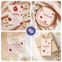 Cute Ladybug Cupcake Baby Shower