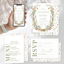 Whimsical colorful wildflower rustic wedding