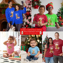 Family Christmas Santa Gingerbread Alphabet Shirts