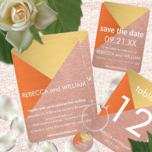 Rose Gold And Copper Modern Wedding Suite