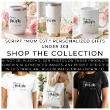 Script "Mom Est." Personalized Gifts under 30$
