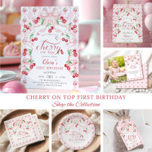 Cherry on Top Girl's First Birthday Party
