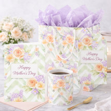 MOTHER'S DAY GIFTS LAVENDER GREEN CHEVRON PATTERN