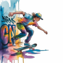 Colorful Graffiti Skateboarder Boy Birthday Bash