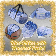 Blue Glitter with Brushed Metal