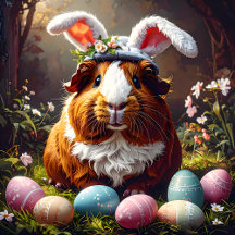 Guinea Pig wearing Easter Bonnet
