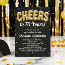70th Birthday Party Invitations and Decorations
