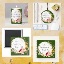 Beautiful Elegant Green Floral Wreath 25th Wedding