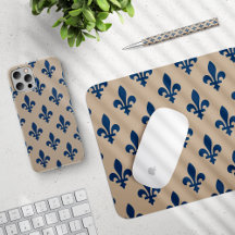 Fleur de Lis Navy Blue on Cream Collection