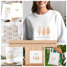 Minimalist Boho Earthy Merry And Bright Pine Trees