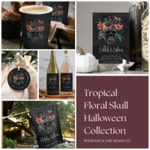 Tropical Floral Skull Halloween Collection