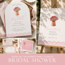 Pink gingham fresh off the market bridal shower 