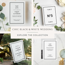 French Chic Minimal Black & White Wedding