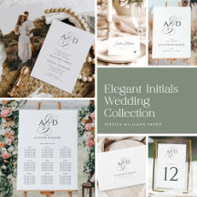 Elegant Initial Script Monogram Wedding