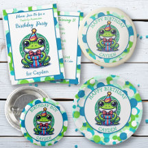 Cute Boy's Frog Themed Birthday Party