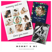 Mommy and Me - Folk Floral Wreath - Best Mom Ever