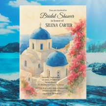 Santorini Greek Island Vintage Bridal shower