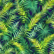 Tropical Green Leaf Fern Pattern