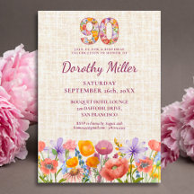 Elegant 90th Birthday – Floral Number 90 Suite