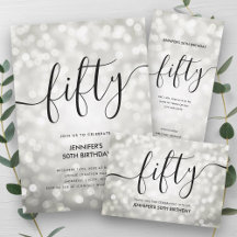 Silver Lights 50th Birthday Stationery Set