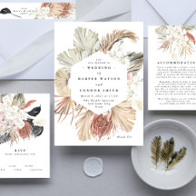 Modern White Dried Pampas Grass Wedding Set