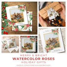 Merry and Bright Watercolor Roses – Holiday Gifts