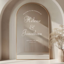 Modern Elegant Welcome Sign Glass Mirror Decal