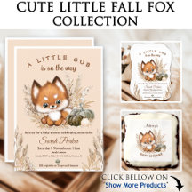 Cute Fall Baby Fox Baby Shower