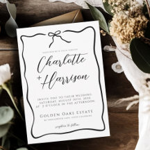 Whimsical Script Ribbon Border Wedding