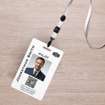 Airline Pilot Professional Company Photo ID Badge 