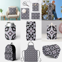 Pastel Colored Squiggly Discs Symmetrical Pattern