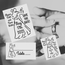 Black-and-White Ballroom Dancers