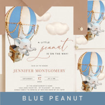 A Little Peanut Is On The Way - Elephant Blue