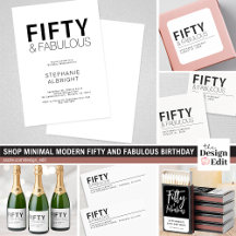 Minimal Modern Fifty and Fabulous Birthday