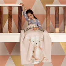 Modern Beauty Pastel Pink Teddy Bear With Name