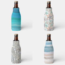 Bottle Cooler Sleeves With Beach Themed Designs 