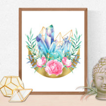 Blue Crystals Crescent Moon Design