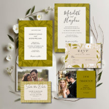Green Boho Pattern Play Botanical Wedding Suite
