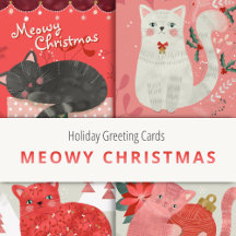 Meowy Christmas Illustrated Cards