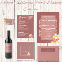 Elegant Candlelight Peach Wedding Collection
