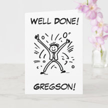 Well Done and Congratulations Cards