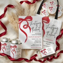 Tying the Knot Red Coquette Bow Bachelorette Party