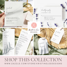 Minimalist Script Wedding Modern Black White