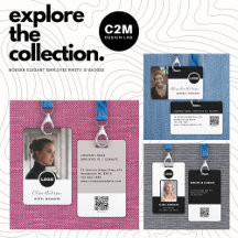 Modern Employee Photo ID Logo QR Code Badges