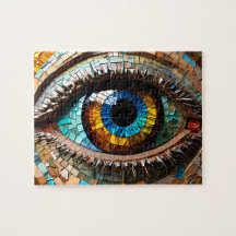 Cute Mosaic Stained Glass Eye design cushions