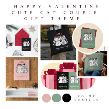 Cute Cat Couple: Happy Valentine's Day